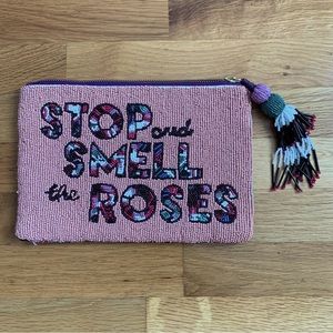 Anthropologie Stop and Smell the Roses Beaded Clutch